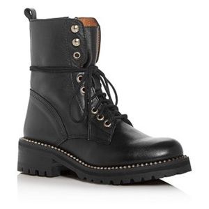 Aqua Jax Leather Combat boots
